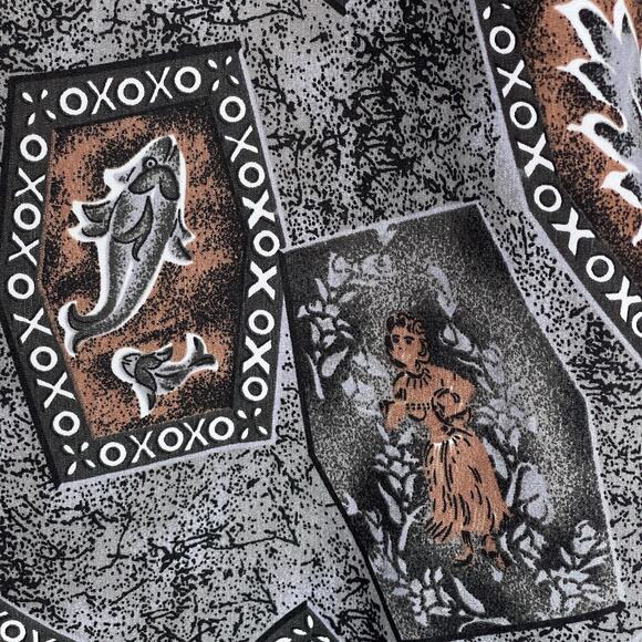 Roundy Bay Mens Hawaiian Shirt Large Button Up Tiki Guitar Aloha Luau Vacation - Picture 3 of 9